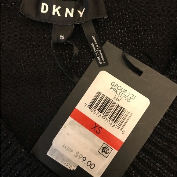 DKNY Black Glitter Long Sleeve T-Shirt Sweater XS - Picture 5 of 6